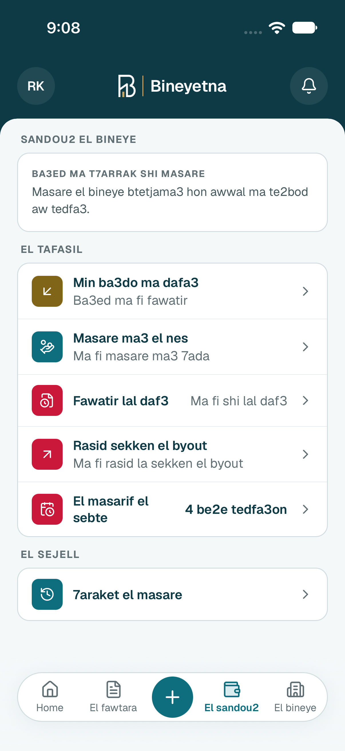 Kbos 3ala El masarif el sebte.