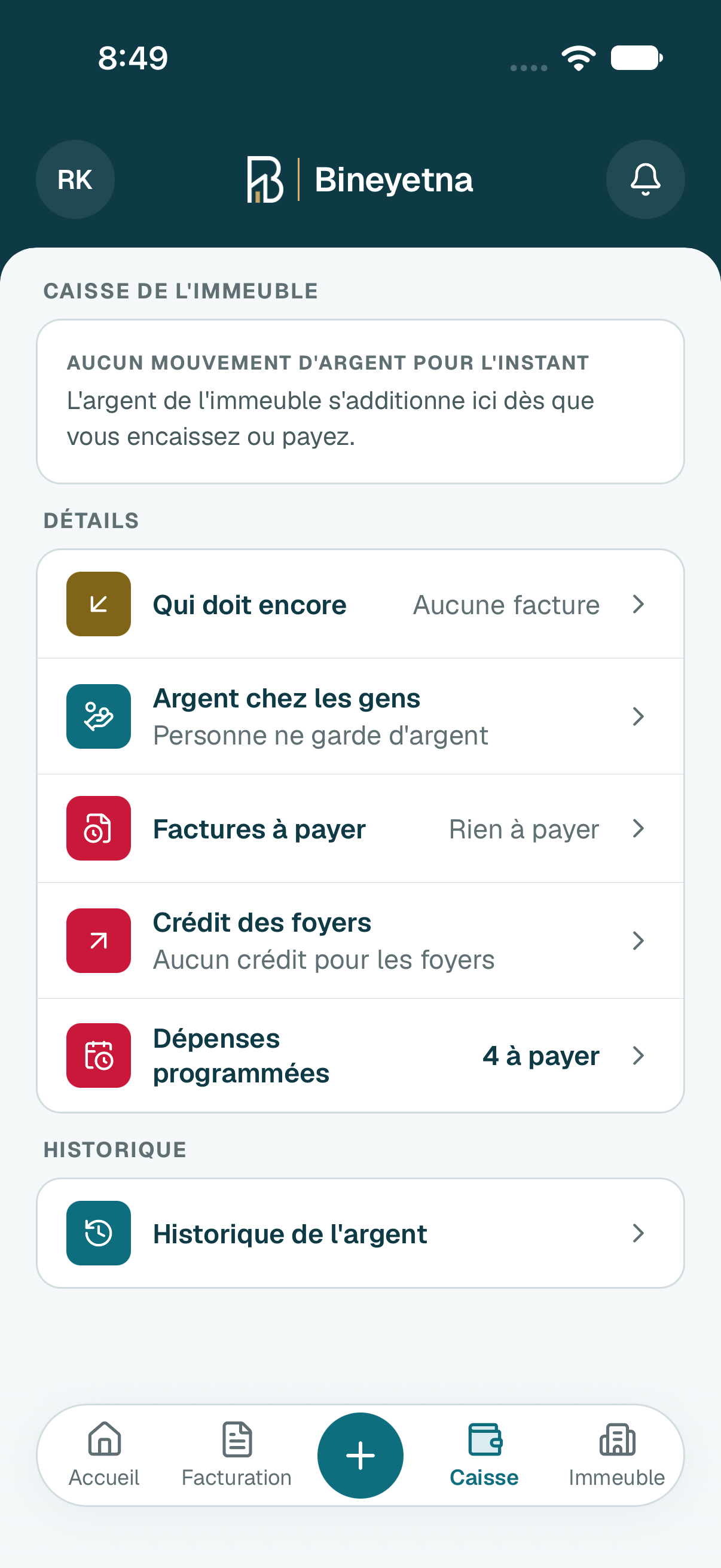 Touchez Dépenses programmées.