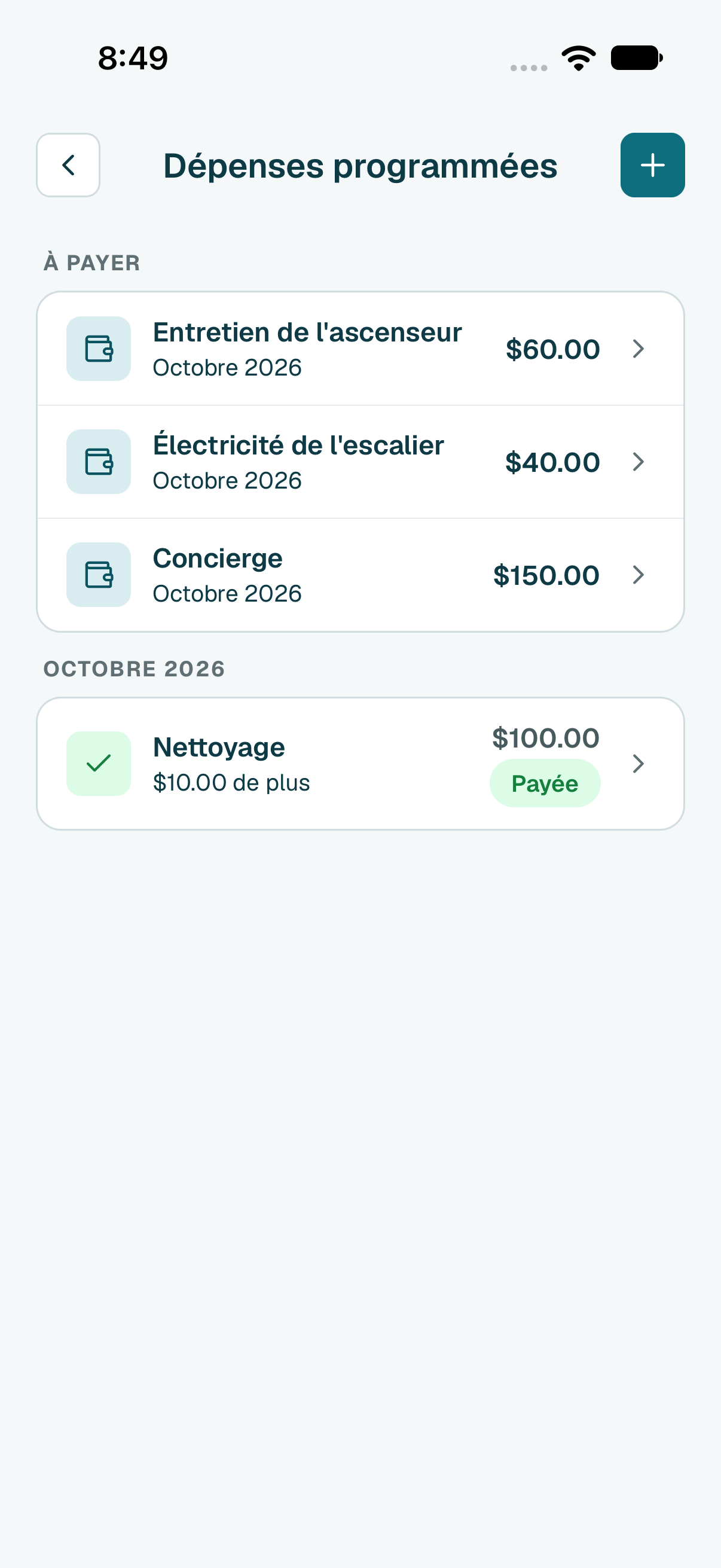 C'est fait. La dépense quitte À payer et passe sous le mois en cours, marquée comme payée. Si vous avez payé plus ou moins que d'habitude, elle indique de combien.