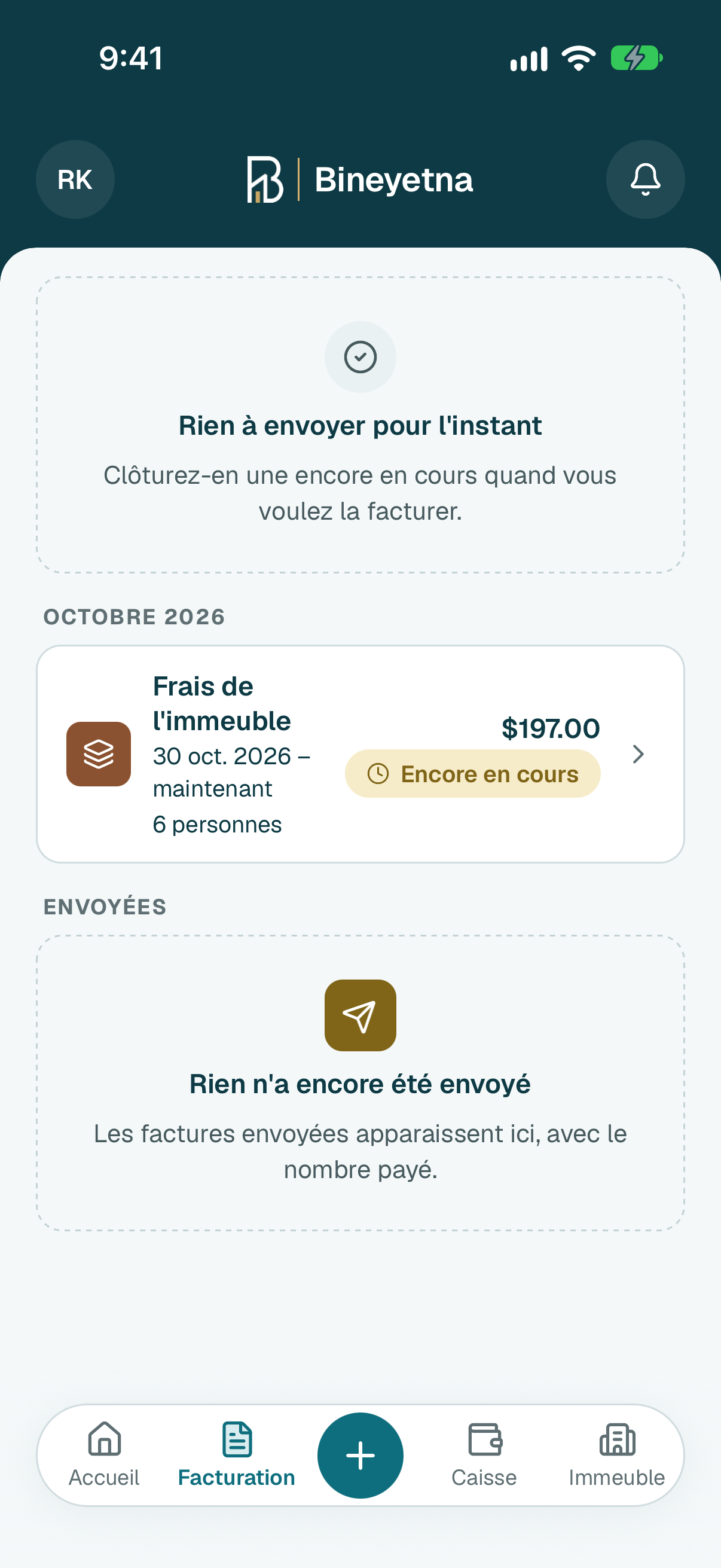Trouvez Frais de l'immeuble marqué Encore en cours et touchez-le.