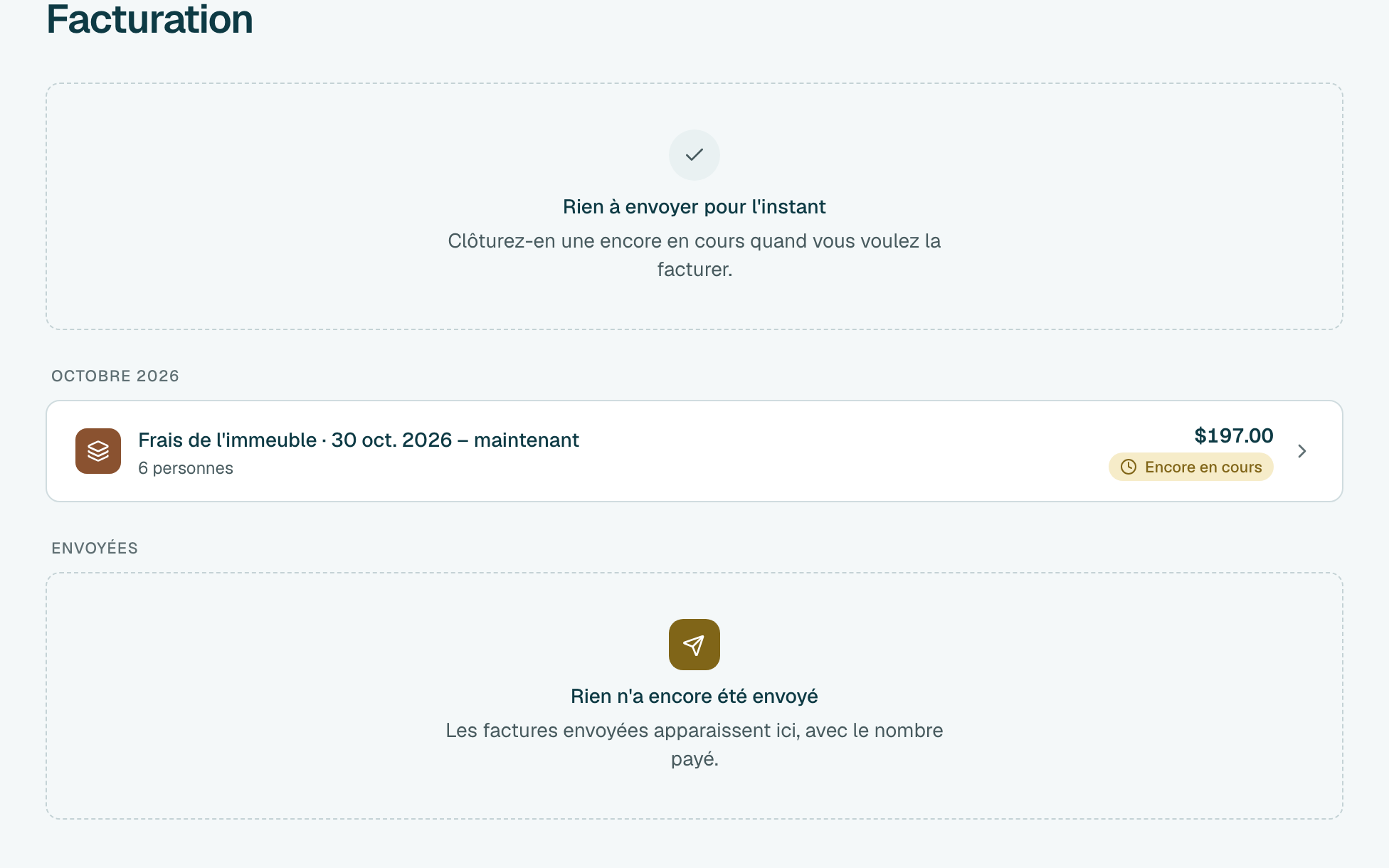 Trouvez Frais de l'immeuble marqué Encore en cours et cliquez dessus.