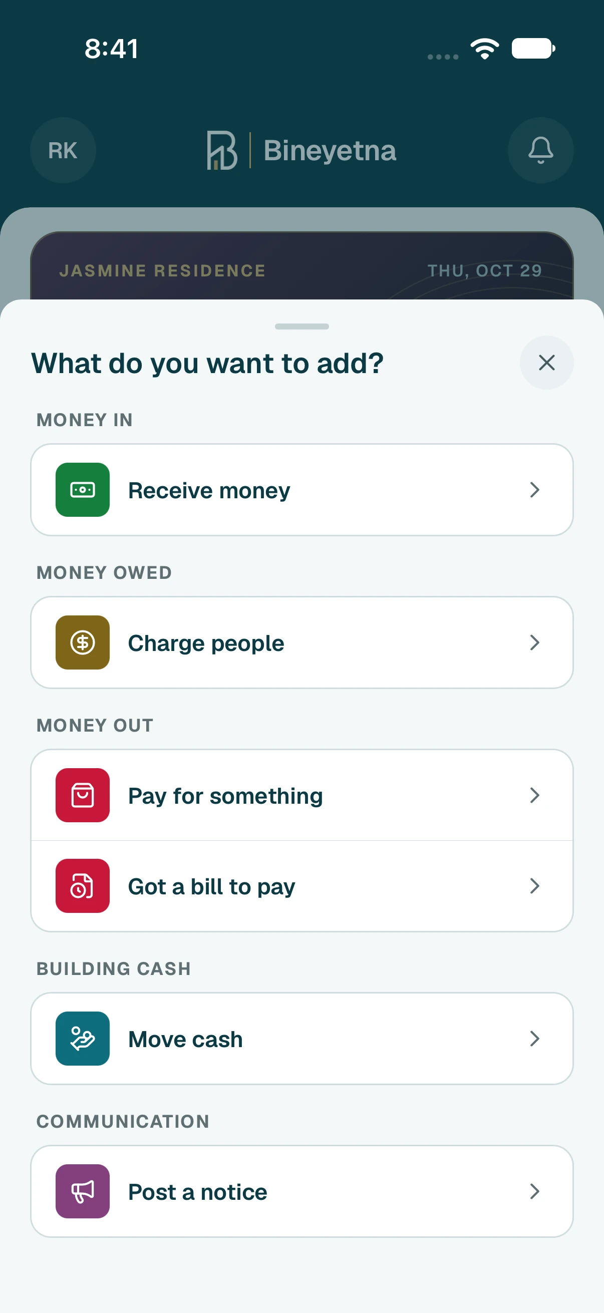 Tap Receive money.
