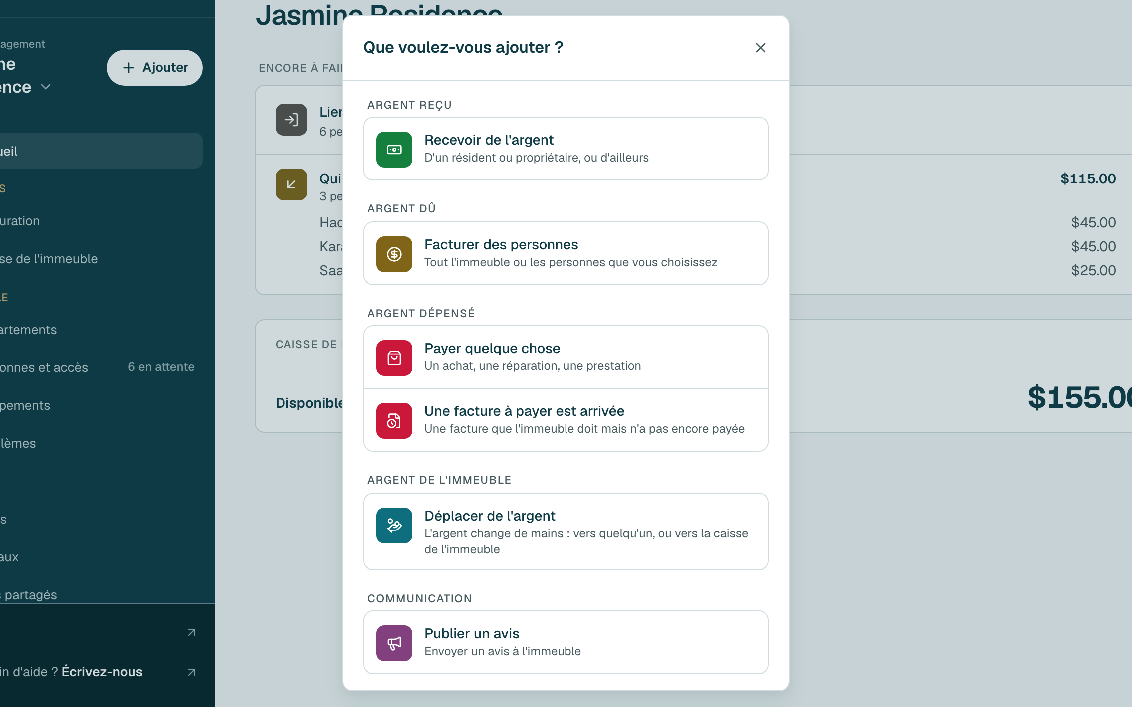 Cliquez sur Recevoir de l'argent.