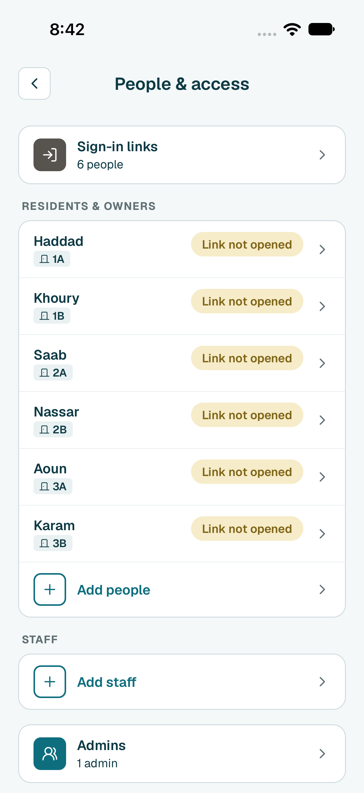 Tap Sign-in links. Everyone who can't sign in yet is on this list.