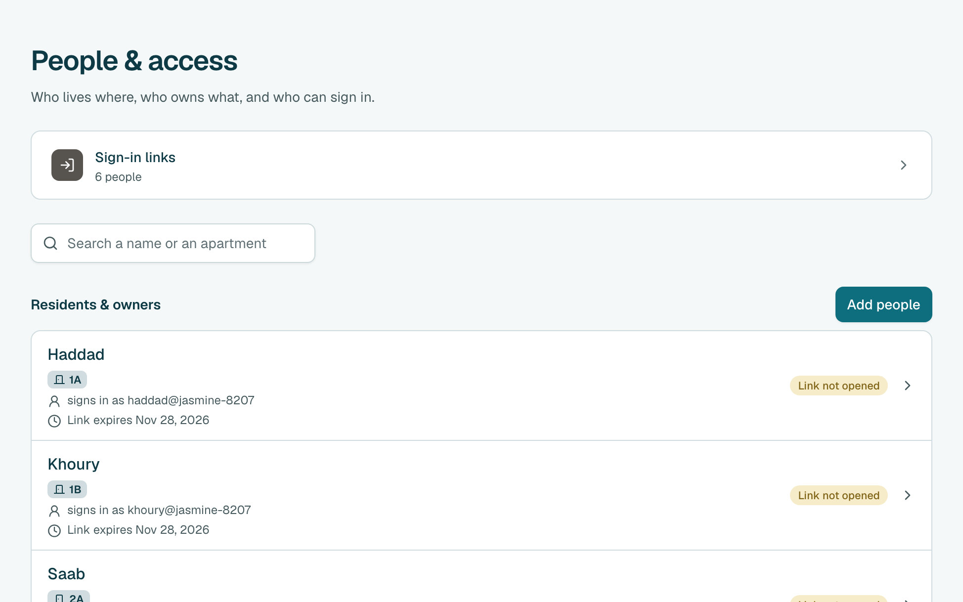 Click Sign-in links. Everyone who can't sign in yet is on this list.