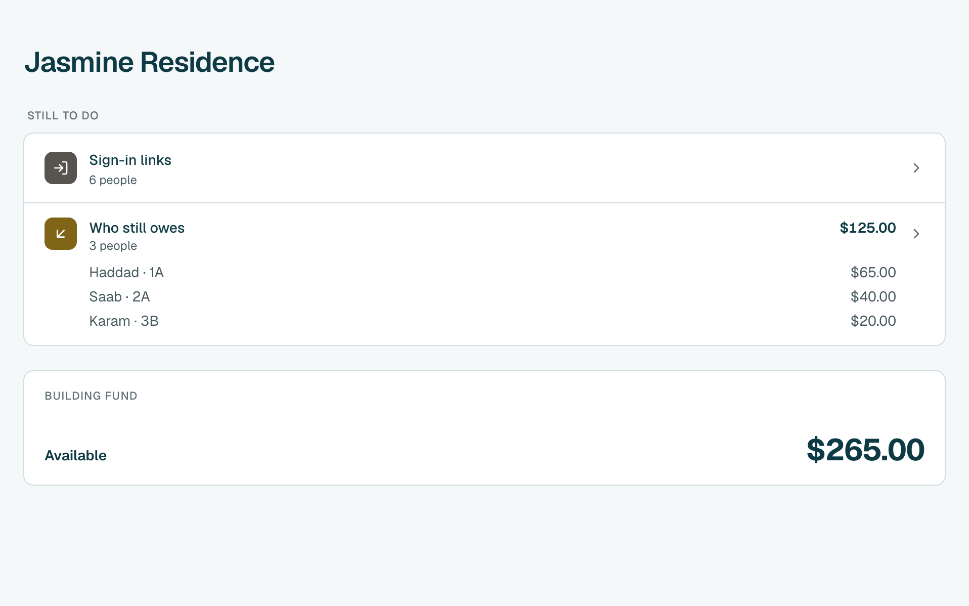 On Home, click Who still owes.