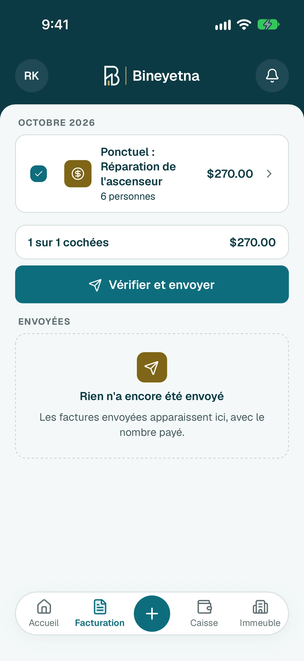 Sous Prêt à envoyer, vérifiez les frais, puis touchez Vérifier et envoyer en dessous.