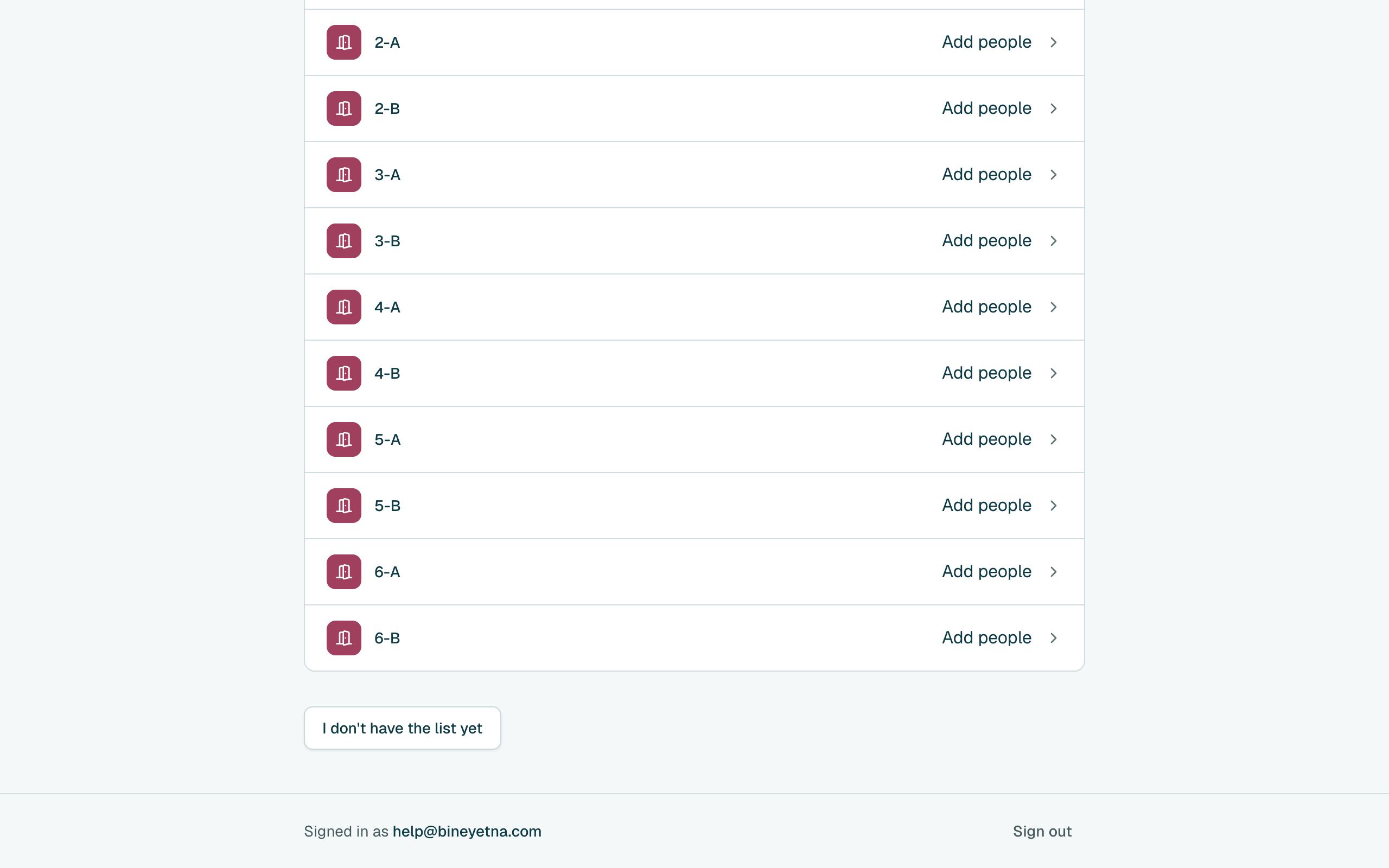 Add the others the same way, then click Next. No list yet? Click I don't have the list yet: Continue setup on Home brings you back here when you have it.